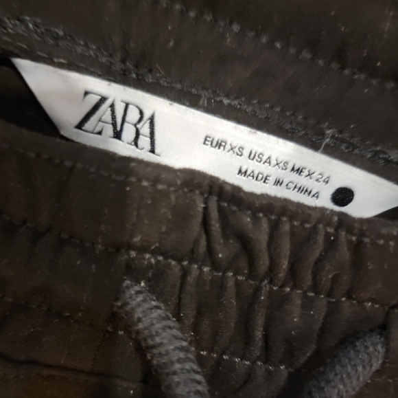 Zara Black Suede Joggers Size XS - Picture 5 of 7
